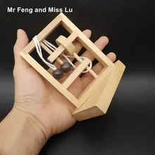 3D пазл iq деревянная игра-головоломка через веревку деревянные игрушки для детей