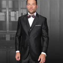 Новое Поступление Черные Свадебные Смокинги Костюмы для жениха куртка+ брюки+ галстук+ приталенная жилетка на заказ мужские смокинги костюмы для друзей жениха