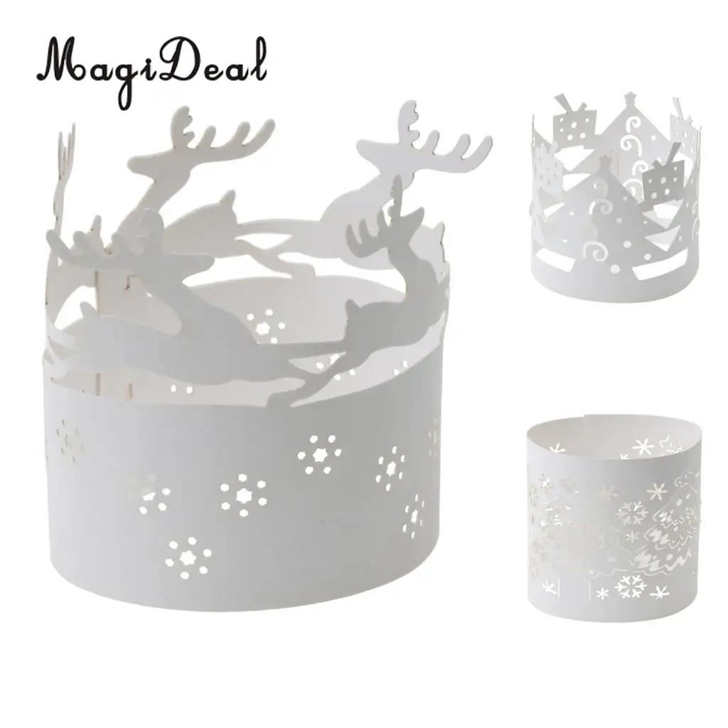 

20Pcs Tea Light Candle Holders Paper Hollow Out Pattern Wraps Flameless Votive Candle Holders Party Table Decoration