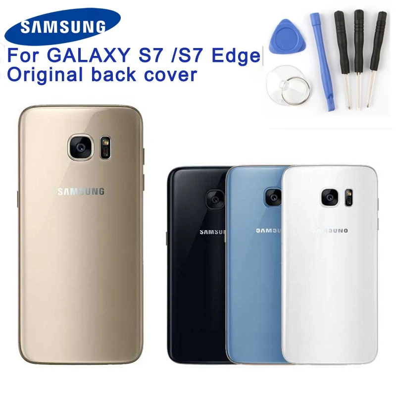 

Original Samsung Back Battery Cover Glass Housing For Samsung GALAXY S7 edge G9350 S7 G9300 Battery Glass Case Custom Edition