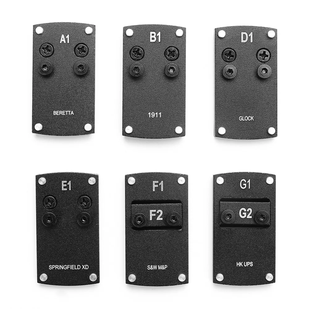 

Black Micro Reflex Red Dot Sight Mount Base Adapter Plate for Glock Colt 1911 Berreta Sightmark HK USP Springfield XD Hunting