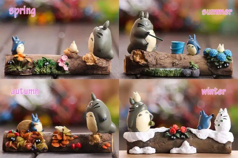 4 сезона Тоторо и друзья на ветке, сказочные Садовые принадлежности миниатюрные, студия Ghibli Succulent Terraium DIY аксессуары