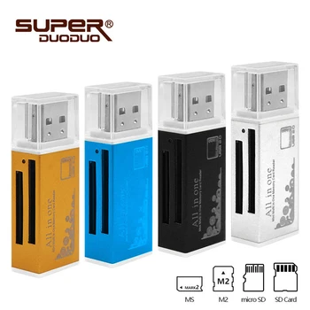 

Gifts High Quality USB 2.0 All in 1 Multi Memory Card Reader Adapter For Micro SD SDHC TF M2 MMC Wholesale free shipping