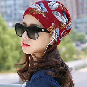 Longkeader, новинка, женская шапка, шарф, полосатая шапка, бини, весна и осень, Skullies, Женская круглая шапочка - Цвет: red