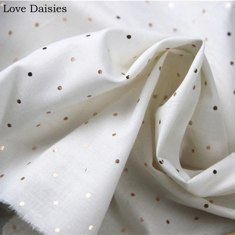 

100% Cotton DARK NAVY RED Small Polka Dots Soft Very Thin Fine Fabric Textile for DIY Handwork Summer Dress Blouse Crafts