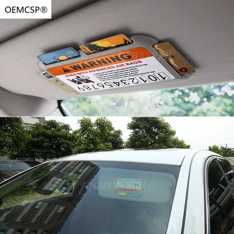 

Card Holder Storage Box Car Business Card Holder Sun Visor Card Clip Auto Temporary Parking Brand Case Storage Box Card Package