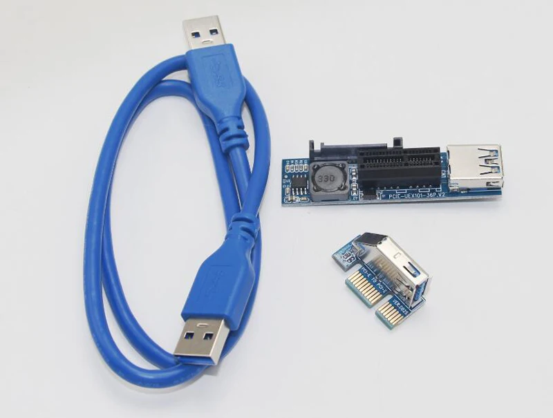 PCI-E PCI E Express 1Х до 1х расширитель адаптер Riser Card USB 3,0 кабель SATA питание для шахтеров материнская плата PCI-E X1 слот