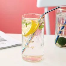 MUZITY стеклянная кружка в скандинавском стиле кружка для сока кружка для холодного кофе золотой дизайн с стакан с соломинкой из нержавеющей стали