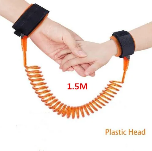 1.5M orange plastic Горячая поводок для ребенка безопасности жгут для бандаж для беременных веревка для прогулок на открытом воздухе ручной ремень браслет анти-потеря дети соединитель на запястье - Цвет: 1.5M orange plastic