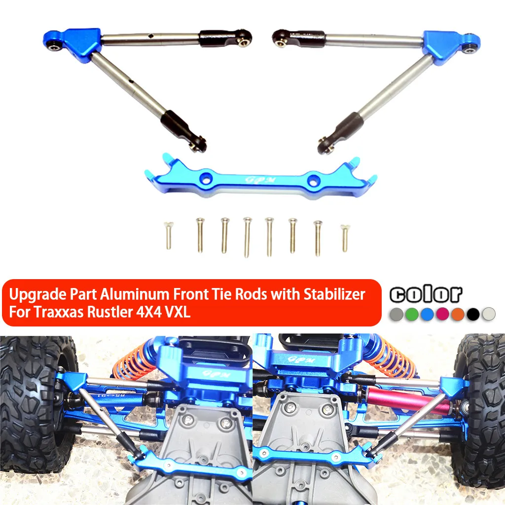 Обновленная часть алюминиевые передние рулевые тяги со стабилизатором для Traxxas Rustler 4X4 VXL