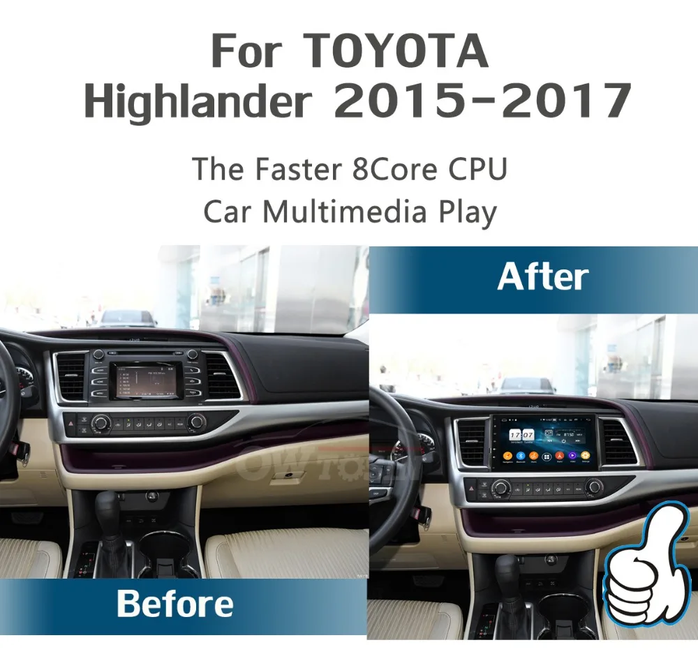 10," ips Android 9,0 8 ядерный 4G+ 64G Автомобильный мультимедийный плеер для Toyota Highlander gps Радио CarPlay Parrot