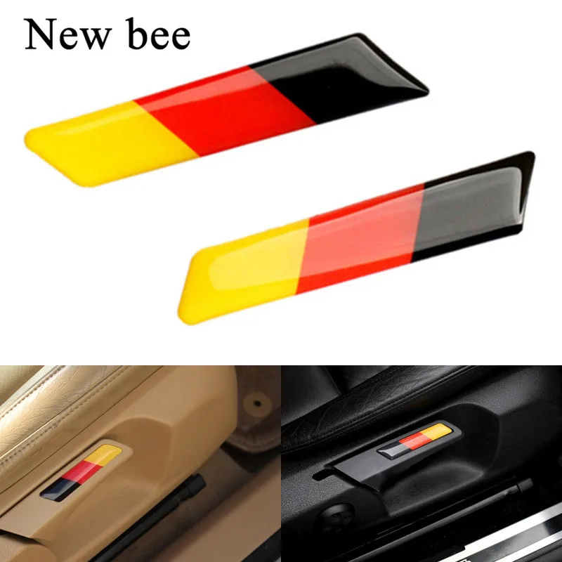 

Newbee 2Pcs Car Styling 3D Sticker Lift Wrench Handle Seat Trim Cover For Volkswagen VW Golf 5 6 MK5 MK6 GTI Germany Flag Badge