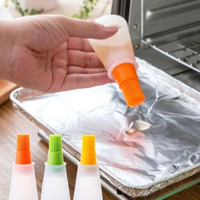 Portable Flapjack Barbecue Oil Brushes Silicone Baking Kitchen Oil Brush High Temperature kitchen utensils