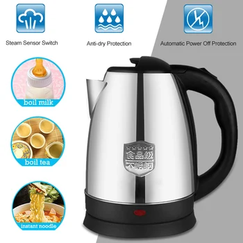 

Electric Kettle 2L Stainless Steel Home Kitchen Keep Warm Boiler Practical Portable Appliances Travel Office Heating Water