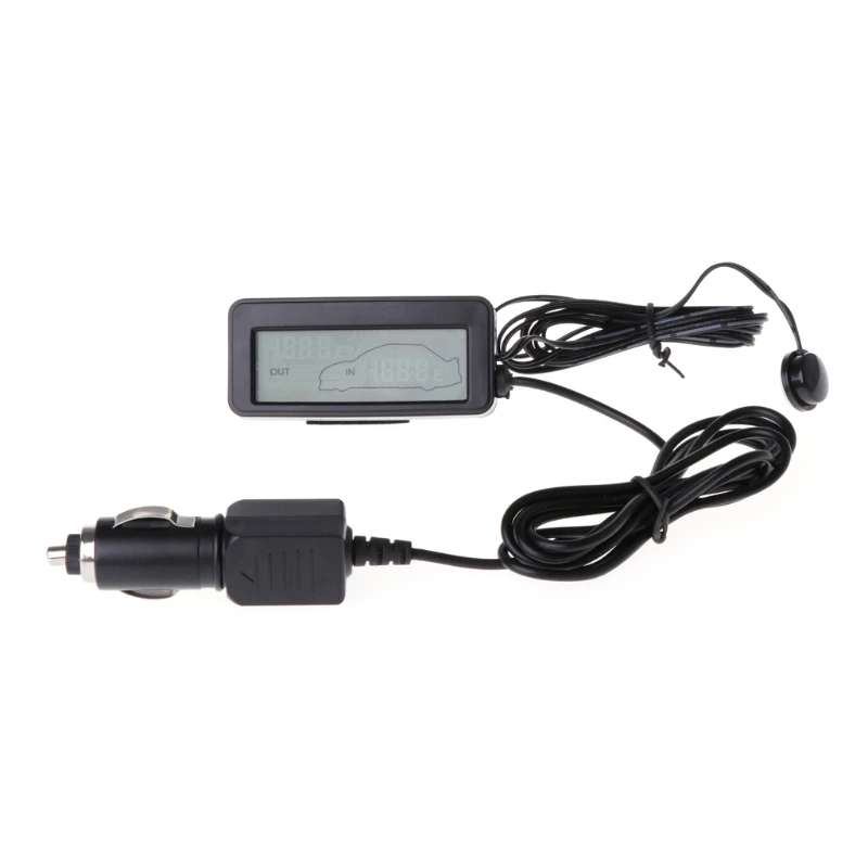 

High Quality Mini Digital Car LCD Display Indoor Outdoor Thermometer 12V Vehicles 1.5m Cable Sensor