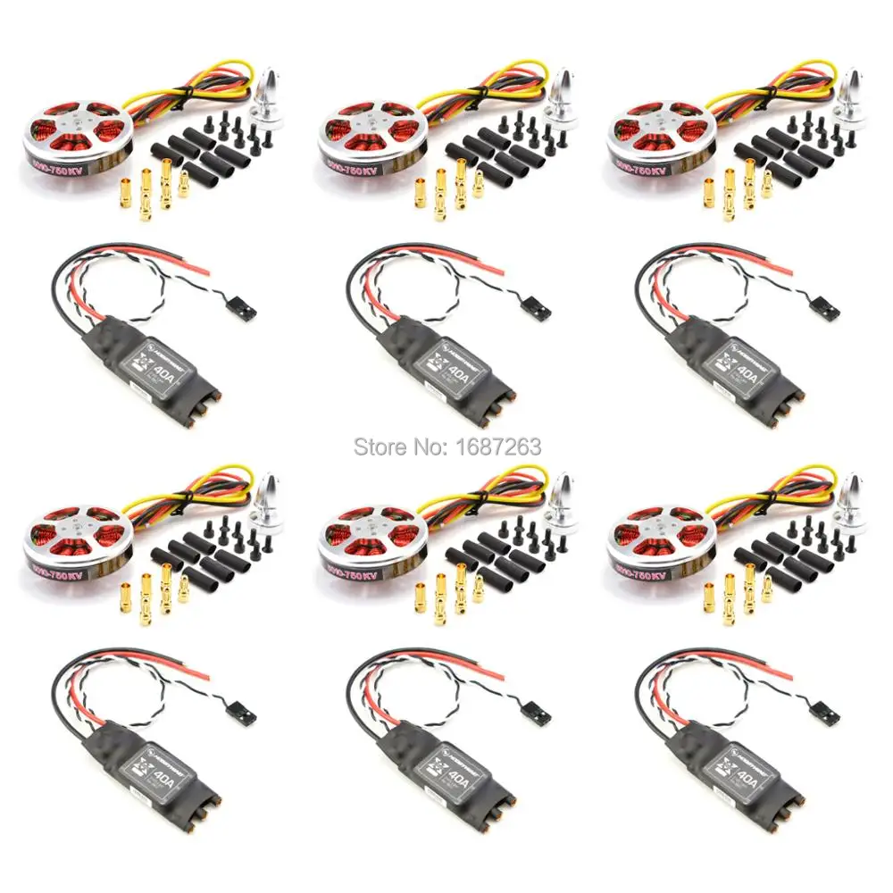 

Hobbywing Xrotor 40A ESC OPTO 2-6S ESC + 5010 750kv Brushless Motor for ZD550 Quadcopter Multicopter
