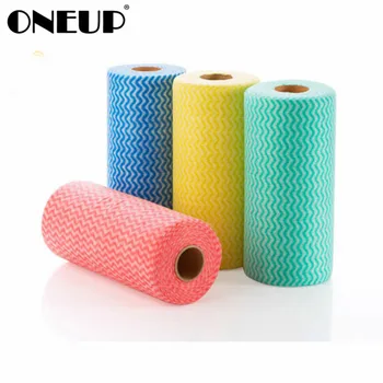 

ONEUP Non-woven Microfiber Cleaning Cloth Kitchen Bathroom Multi-function Supplies Disposable Scouring Pad 50 Sheets/Roll