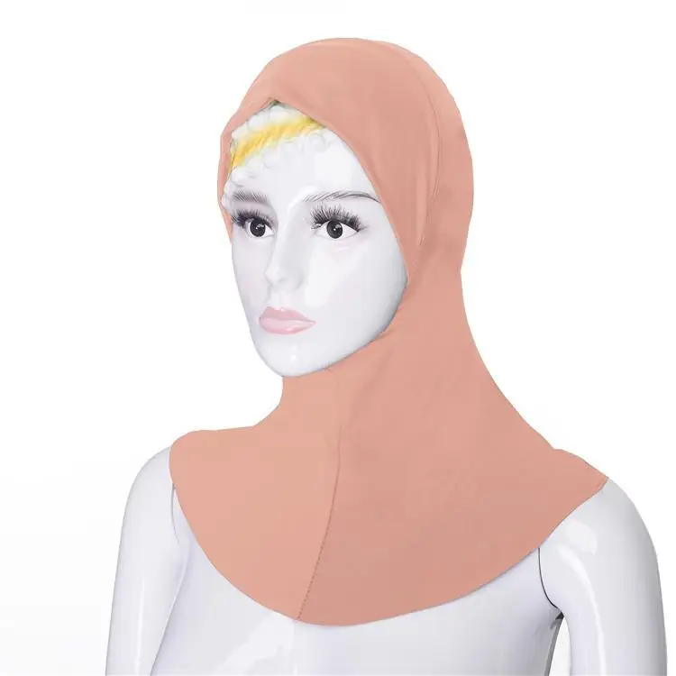 Мусульманские женщины под шарф, шляпа, Шапка мягкая кость капот ниндзя хиджаб исламский шеи крышка простой тюрбан, головной платок Amira банданы головные уборы - Цвет: 23 Red 3