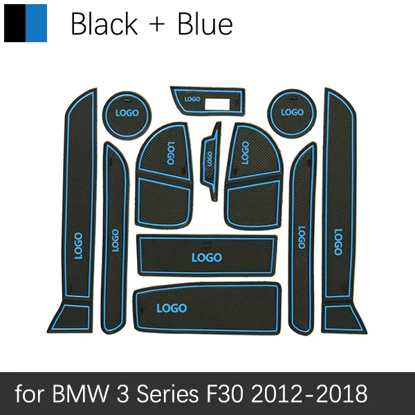 Анти-скольжения ворота Слот коврик резиновая подставка для BMW 3 серии F30 2013 F31 F34 320 328 M3 аксессуары Стикеры - Название цвета: Синий