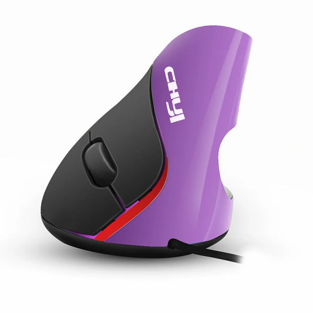CHYI проводная мышь эргономичная 5D 1600 dpi оптический USB кабель вертикальная мышь с подставкой для запястья комплект коврика для мыши для геймера ПК ноутбук Настольный - Цвет: Purple without Pad