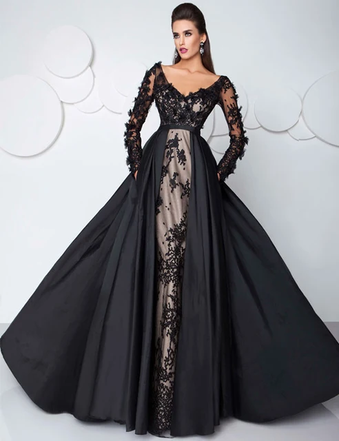 Black Evening Dresses with Sleeves
