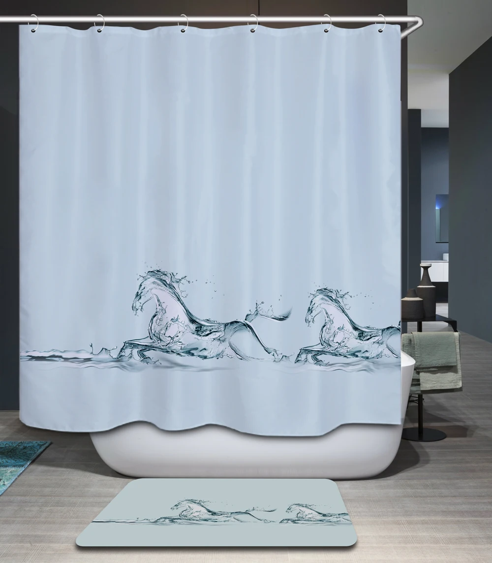 Comwarm Rustic unique Polyester Waterproof Shower Curtain 3D Printing