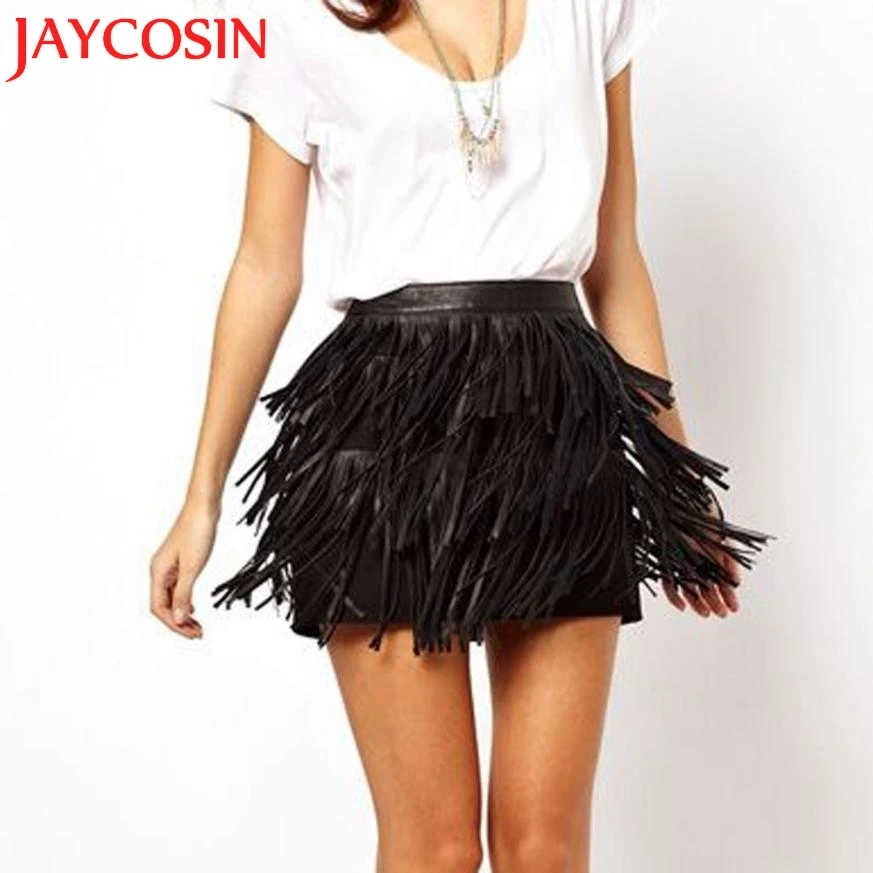 

JAYCOSIN 2018 Fashion Women Holiday Summer Zipper Tassel High Waist Stage Party Mini Skirt skirts womens Dropshipping July 18
