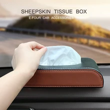 E-FOUR Автомобильный держатель для салфеток-чехол из искусственной кожи для грузовика, грузовика, автомобиля, чехол для салфеток, диспенсер для заднего сиденья и солнцезащитного козырька, запасная бумага в комплекте