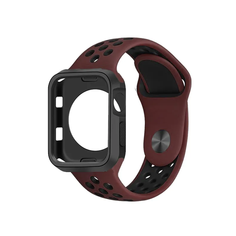 Силиконовый спортивный ремешок для Apple Watch band 5/4/3/2 42 мм 44 iwatch 38 40 чехол наручных