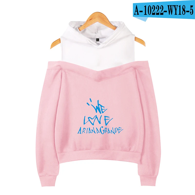 Ariana Grande Off Shoulder Hoodie American Singer Hooded Moletom Unisex Ariana Grande Clothes Long Sleeve Hoodies Women Kpop Ariana Grande Off Shoulder Hoodie American Singer Hooded Moletom Unisex Ariana Grande Clothes Long Sleeve Hoodies Women Kpop