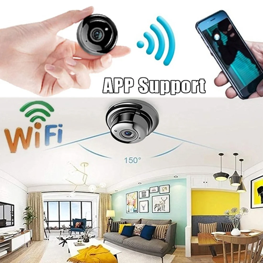 HD беспроводная wifi ip-камера 360 Eyes светильник ночного видения мобильный телефон удаленный голосовой домофон система безопасности