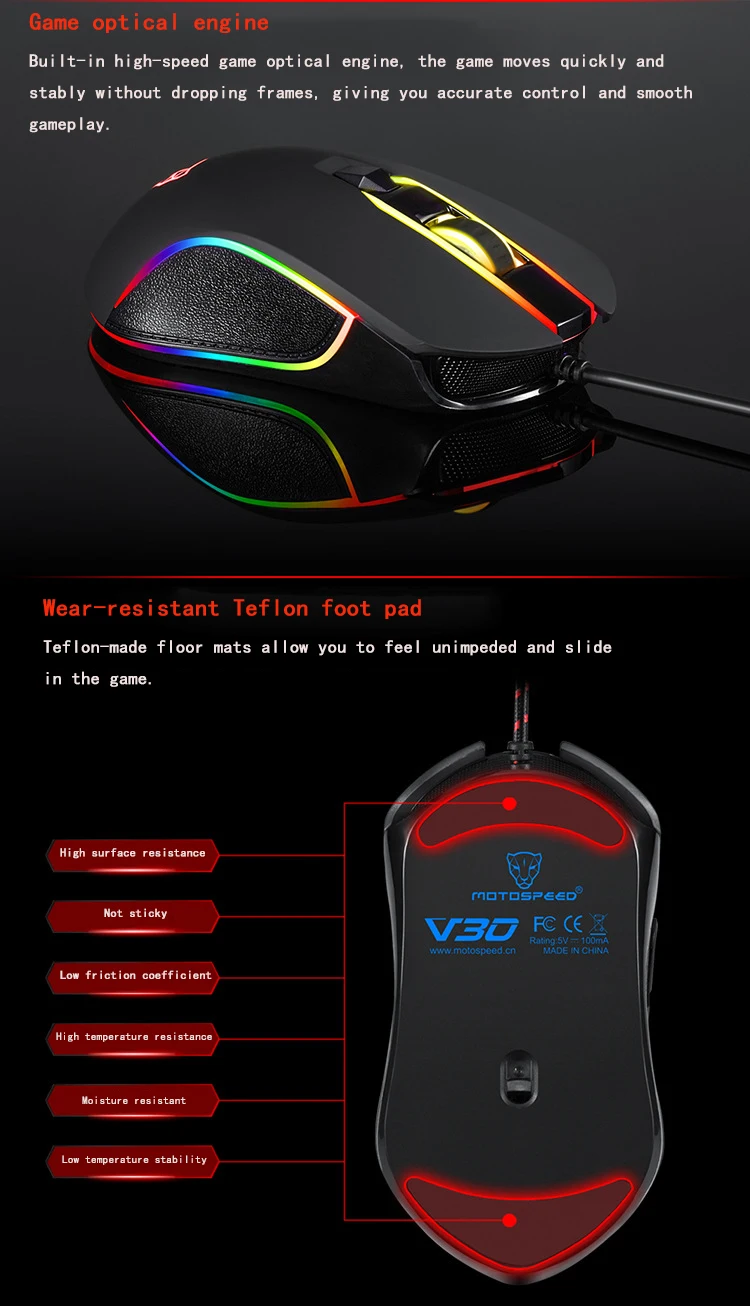 Motospeed CK888 Механическая игровая клавиатура RGB подсветка геймерская клавиатура мышь набор с кабелем 1,8 м для компьютера Pro Gamer