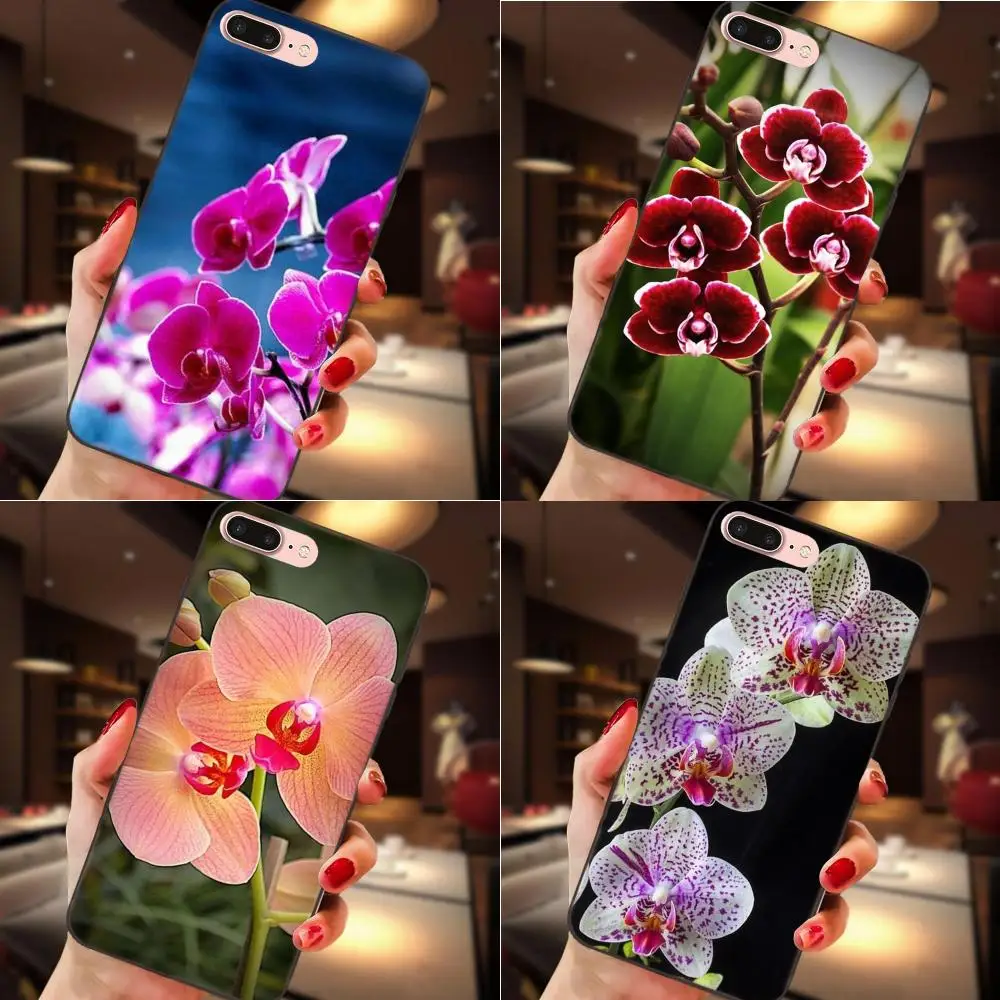 Чехол для телефона из ТПУ с цветком орхидеи Apple iPhone 4 4s 5 5S SE 6 S 7 8 Plus X XS Max