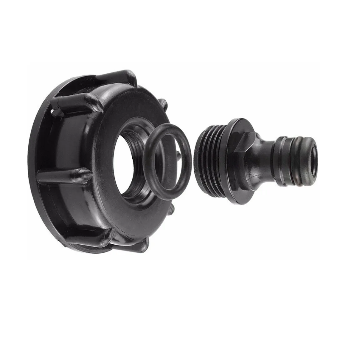 Garden Water Ball Valve For IBC Container S60 X6 Adapter Plant Water Tap Cap With Male Thread Hose Connection