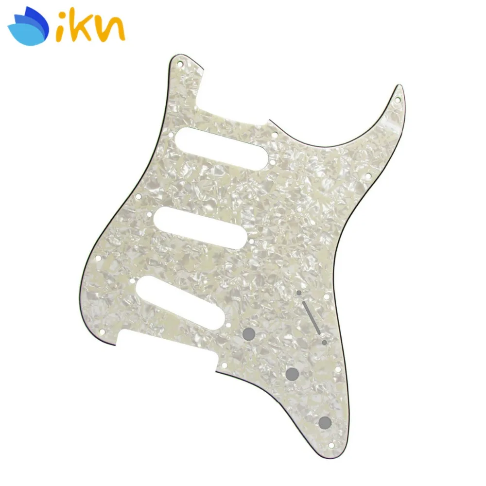 

New 11 Holes Electric Guitar Pickguard Pick Guard Scratch Plate SSS Aged Pearl 4Ply for American / Mexican Modern Standard Style