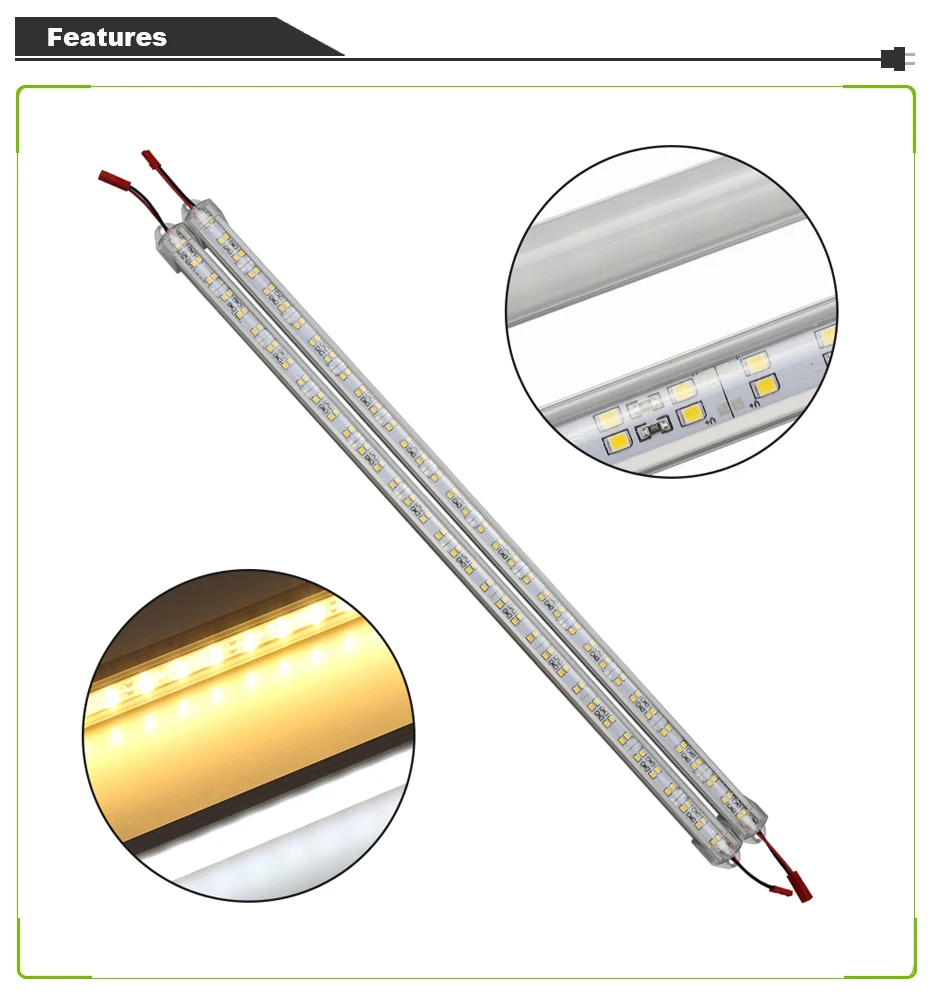 Светильник 12 вольт светодиодный s двухрядные светодиодные бар свет+ алюминиевый профиль+ крышка ПК яркая жесткая полоса свет трубкиподсветка на кухню