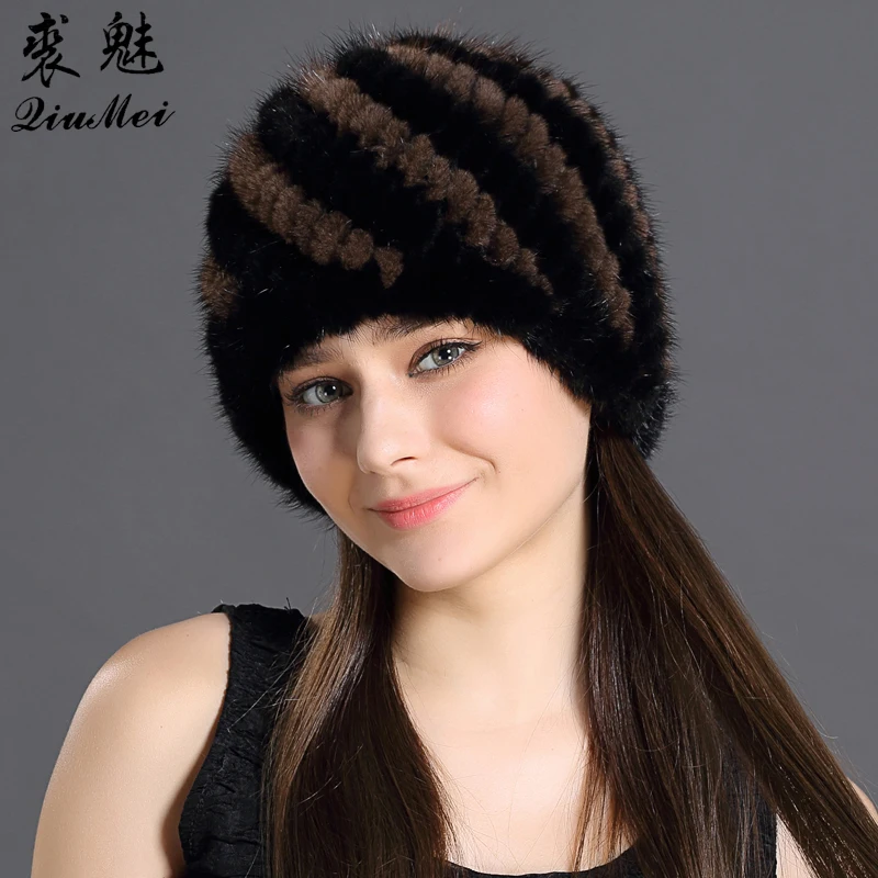 норковая шапка с ушками женская.