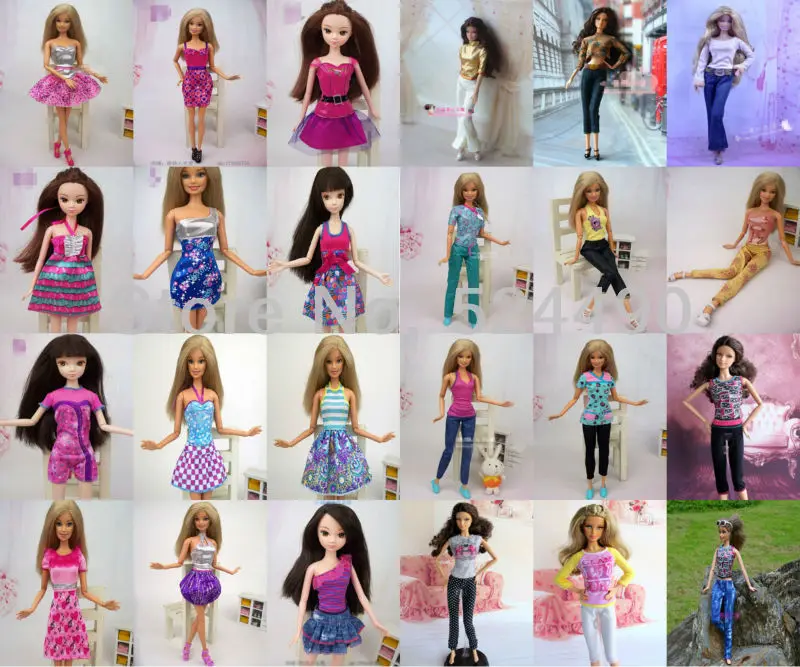 15 Items Mix Style Doll Princess Skirt Shirt Tops Pants For Barbie Kurhn Doll Accessorise Christmas