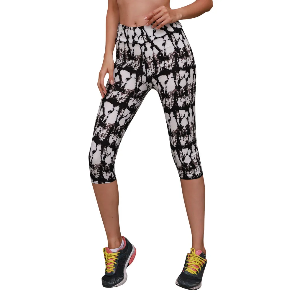 

sports leggings for fitness 2019 yoga pants women seamless leggings Printed Stretch push up legins fitness mujer Calf-Length Pan