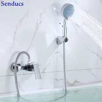 

Senducs Bathroom Shower Faucet Quality Polished Square Bathroom Shower Tap Bath Shower Mixer Tap Inwall Bathroom Shower Faucet