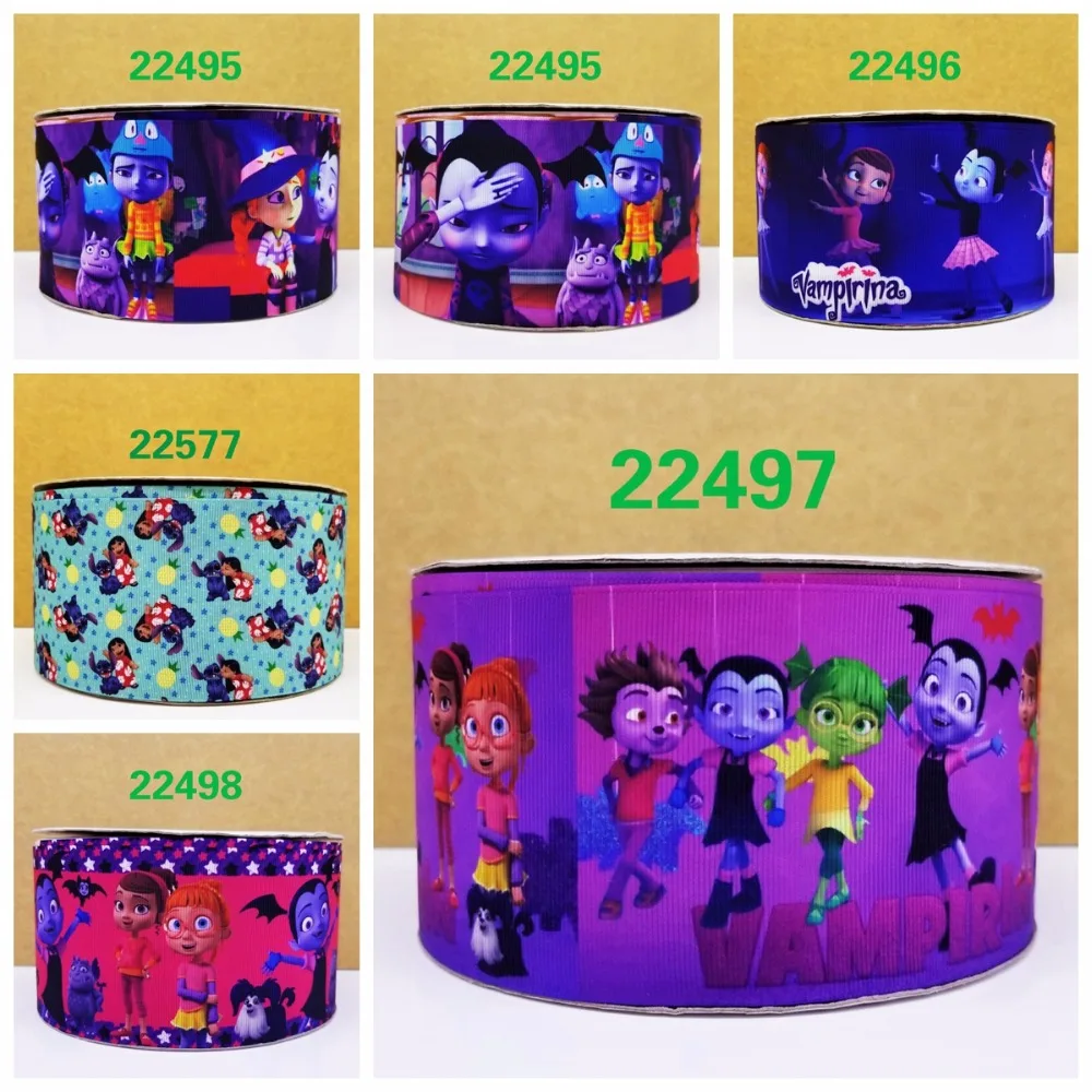 

Free shipping 50 yard per size cartoon ribbon printed grosgrain ribbon 22577