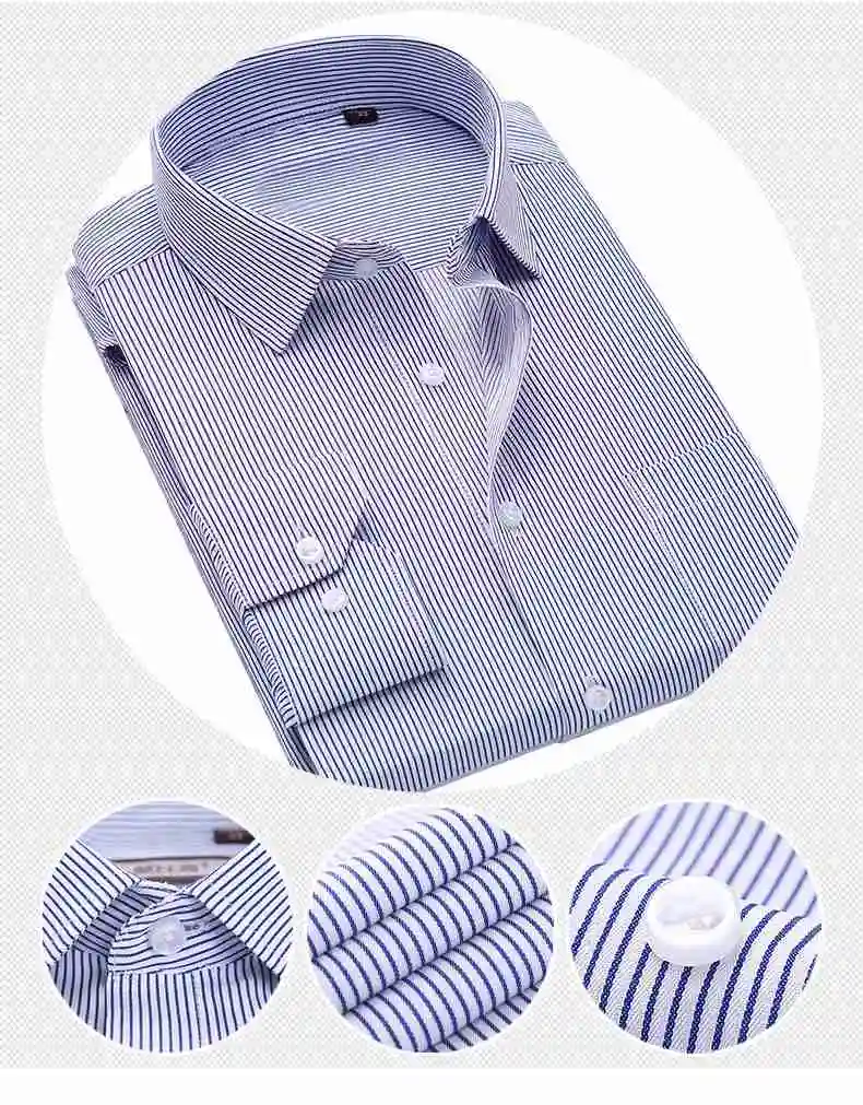 Осенние мужские рубашки с длинным рукавом в полоску Формальные Большие размеры Большая распродажа 6XL 7XL 8XL 10XL 9XL 14XL 12XL синяя новая деловая офисная рубашка