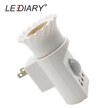 LEDIARY E27 лампы Сенсор держатель лампы Белый Портативный Plug Цоколи инфракрасный сенсор регулируемое время за пределы расстояния срабатывания датчика чувствительность