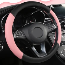 Auto Lenkrad Abdeckung 5 Farben für Frau Mädchen Atmungs Geflecht Auf Die Lenkrad Funda Volante Universal Auto Auto styling