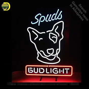 

Neon Sign for Spuds Mackenzie Bud L ight neon bulb Sign Beer Bar Pub Decorative Neon Light Signs for Store Lighted Signs