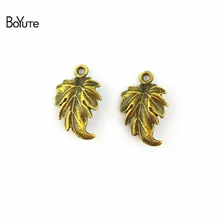 Boyute (100 peças/lote) 19*12mm liga de zinco acessórios bronze antigo chapeado maple leaf conector para fazer jóias diy encantos