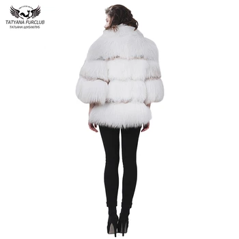 

Tatyana furclub uxury New Real Fox Fur Coat Women Natural White Fox Fur Jacket With Stand Collar Winter Thick Warm Female Fox Fu