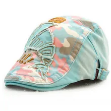 Хлопковая камуфляжная Детская летняя военная шляпа берет камуфляжная Детская кепка газетчика для мальчиков и девочек на плоской подошве duckbill casquette милый козырек солнцезащитной кепки bone