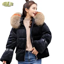 Женская куртка, новейший стиль, зимнее пальто, теплый пуховик, хлопковое пальто, женское, свободное, большой размер, Escudo, меховой воротник, куртка с капюшоном, OK615