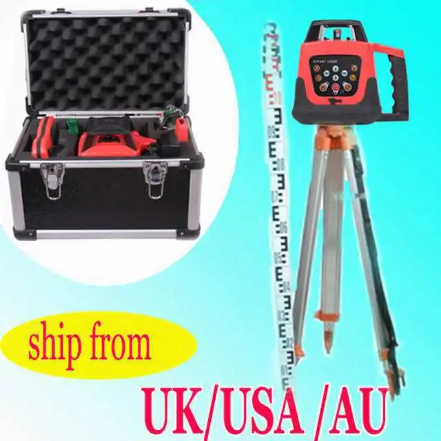 5M STAFF +ROTARY LASER LEVEL +ALUMINUM TRIPOD AUTOMATIC ElECTRONIC SELF LEVELING ROTATING 500M